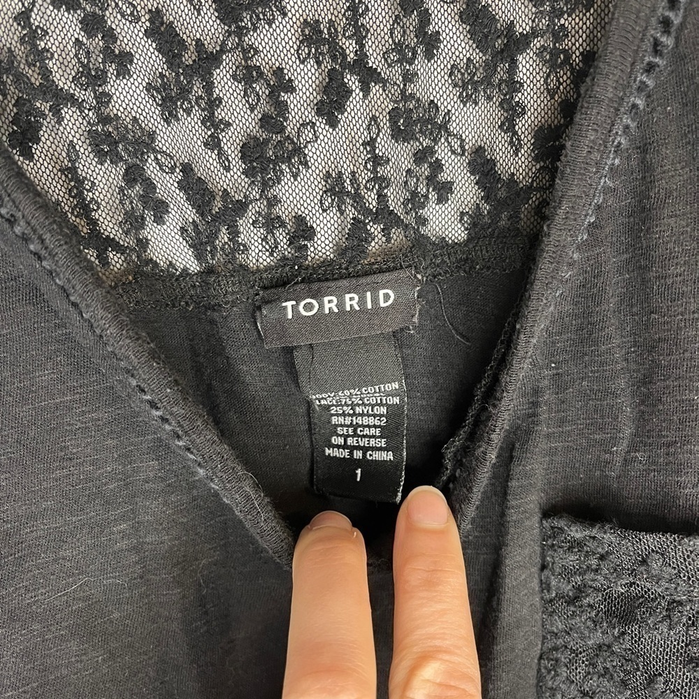 Torrid Lace Shoulder Shirt - Picture 6 of 8